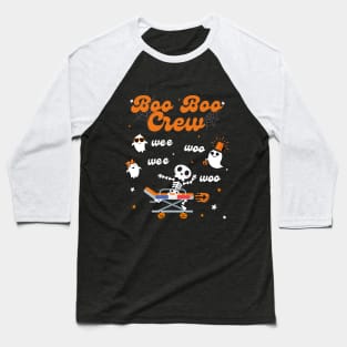 Wee Woo Wee Woo Boo Boo Crew Funny Halloween Baseball T-Shirt